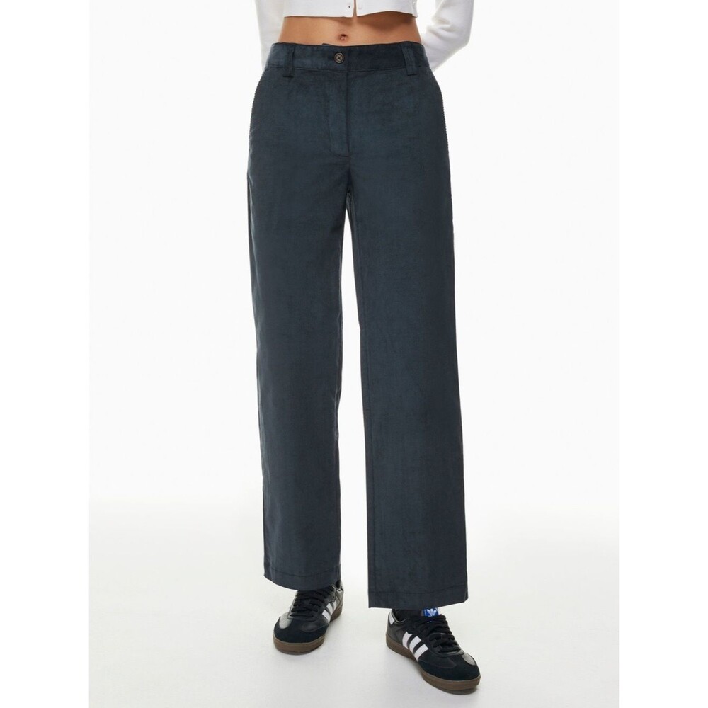 Aritzia Sunday Best Jayden Corduroy Pants Navy Straight Leg Size 4 Classic